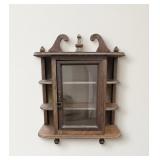 Vintage Wall Display Cabinet with Glass Front