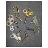 Lot of 8 Antique Winding Keys