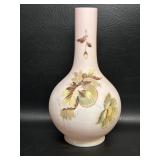 Hand Painted Pink Satin Glass Vase , Antique ?
