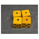 4 Butterscotch Bakelite Dice
