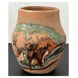 Vintage Nemadji Pottery Swirl Vase Tourist