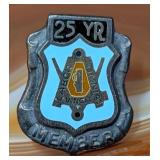Vintage Sterling Silver pin badge 25 years Union