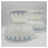 Pyrex Snowflake Garland Mixing Bowls