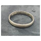 Vtg Silver Ring Wedding Band unmarked Acid Tested