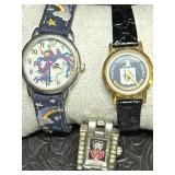 3 WRIST WATCHES BETTY BOOP, CIA & UNICORN