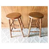 Pr Oak Stools