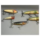 5 Vintage Fishing Lures : Heddon Tiny Chugger ,