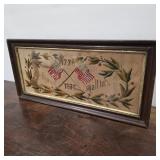 Framed Antique 1876 Centennial Needlework