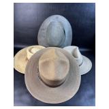 Lot of Mens Hats Wool/ Straw Some Show Wear and/
