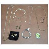 Napier Gold Tone Bead Necklace, Bracelet With