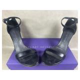 Stuart Weitzman Nearly Nude Black Straps Heels