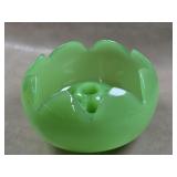 Fenton Jadeite Lotus Bowl & Flower Frog