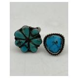 2 TURQUOISE RINGS