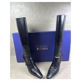 Stuart Wetizman Tall Skinny Black Leather Boots 7