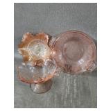 Vintage lot of Carnival & Pink depression glass