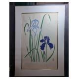 P. Chu Iris Flower Lithograph Print Limited