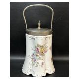 Antique Porcelain Biscuit/Cracker Jar, Scalloped