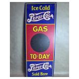 Pepsi-Cola & Gas Metal Advertising Sign