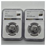 2- 2025 NGC GRADED KENNEDY HALF DOLLARS