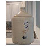 5 Gallon Redwing Stoneware Jug Good Condition