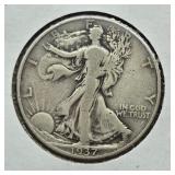 1937 D WALKING LIBERTY SILVER HALF DOLLAR