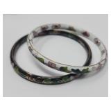 Vtg Cloisonnï¿½ Bangles Enamel Bracelets Cloisonne