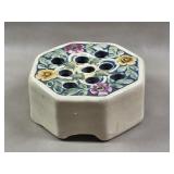 Antique Weller ? Ceramic Florala 9 Hole Flower