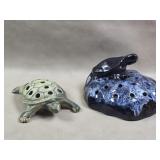 Vtg Unmarked Weller ? & Van Briggle ? Turtle