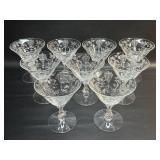 9 Cambridge Rose Point Low Sherbet Glasses 4