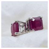 925 SILVER PINK SAPPHIRE STONE EARRINGS