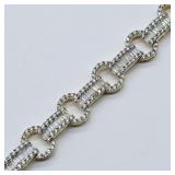 925 SILVER CLEAR STONES BRACELET