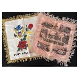 2 Vintage Souvenir Pillowcases Washington & Fort