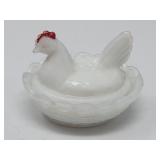 Westmoreland White Glass Chicken on Nest , Small