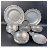VTG Pewter Porringers w/ Plates