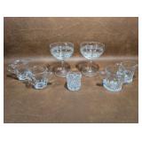 Banded Rings Clear Champagne Coupes, Cream &