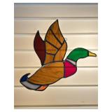STAINED GLASS DUCK SUN CATCHER NO CRACKED PANELS