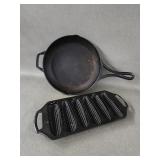 Cast Iron Skillet and Cast Iron Cornbread Pan