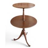 Vtg Mahogany Dumbwaiter 2 Tier Table