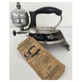 Vintage Coleman Gas Iron w Booklet & Stand 609A