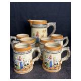HAND PAINTED BAVARIAN-STYLE BEER STEIN MUGS &