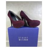 Stuart Weitzman Saucy Bordeaux Suede Platform