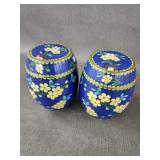 Pair of Chinese Cloisonne Enamel Small Blue