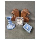 Wedgewood, Vntg Staiger Clock, Vntg hand-carved
