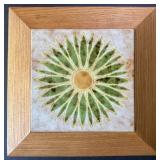 Lg 1970ï¿½s Italian Ceramic Tile Sunburst Framed