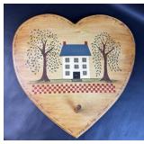 Handcrafted/ Painted Wood Heart Decor