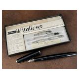 Platignum Italic Fountain pen & Nibs in Box