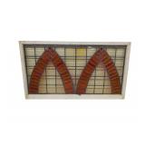 Vintage Stain Glass Panel In Frame, No Cracks in