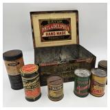 Antique Bayuk Cigar Box & Tins Lot