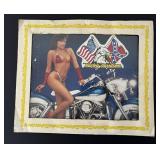 Vintage Harley Davidson Motorcycle Pinup Girl