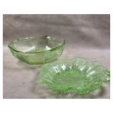 Vintage Uranium Glass Princess Green Pattern